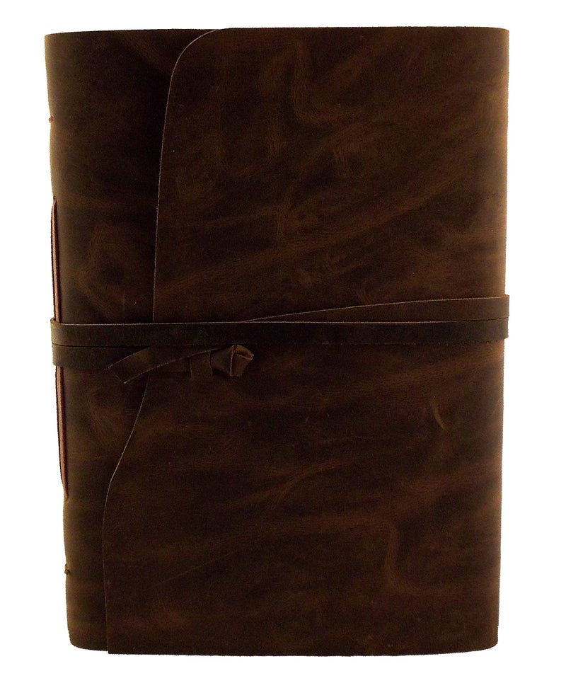Rustic Ridge Leather ألبوم صور جلد طبيعي كبير بأسلوب ريفي - صفحات على طراز سكربوك، صندوق هدايا متضمن - يحمل 200 صورة بحجم 4x6 أو 5x7 - Image 2